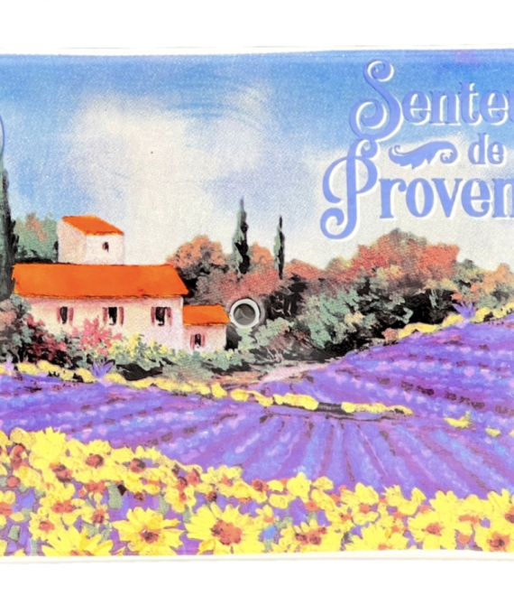 Seifenschale aus Keramik mit Lavendfeldern, Sonnenblumen und Duft