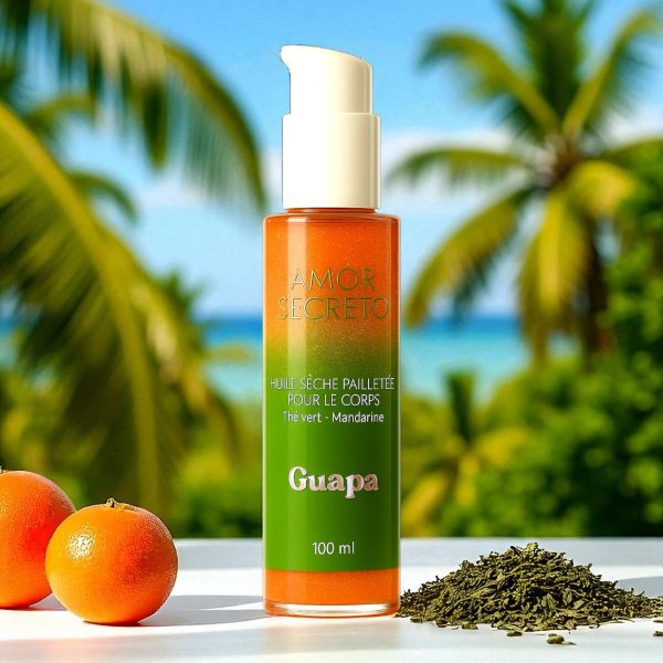 Schimmerndes Trockenöl mit Glitzer – Grüner Tee & Mandarine – Bild 3