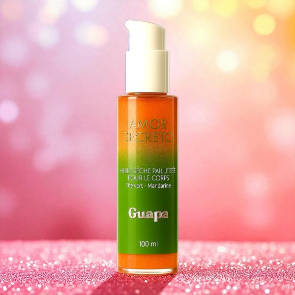 Schimmerndes Trockenöl mit Glitzer – Grüner Tee & Mandarine – Bild 5