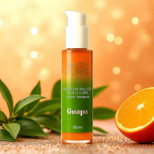 Schimmerndes Trockenöl mit Glitzer – Grüner Tee & Mandarine – Bild 7